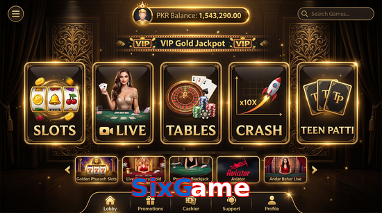 Main screen of SixGame casino page for PK players